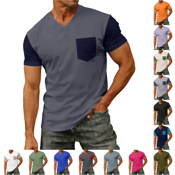 Mens T-Shirt Soft Pocket Tshirts Shirts for Men Short Sleeve Summer Tee