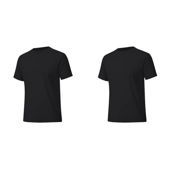 Mens T Shirt Solid Color 2 Pack Crew Neck Short Sleeve Mens Pullover Lightweight Slim Fit Breathable Mens Funny T Shirts Black L