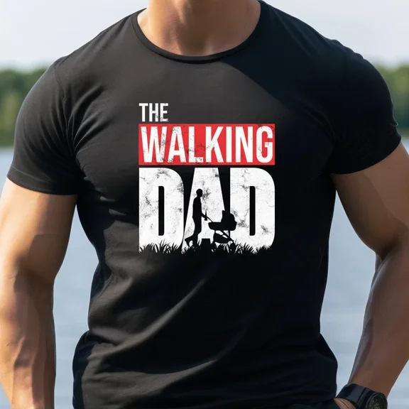 Mens T Shirt The Walking Dad Gift For Dad Father Design Preview Only