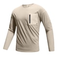 thumbnail image 1 of Mens T Shirt Wicking Short and Long Sleeve Casual Loose Crewneck Athletic Golf Hiking Running Workout Tee Shirts,Khaki 2,M, 1 of 4