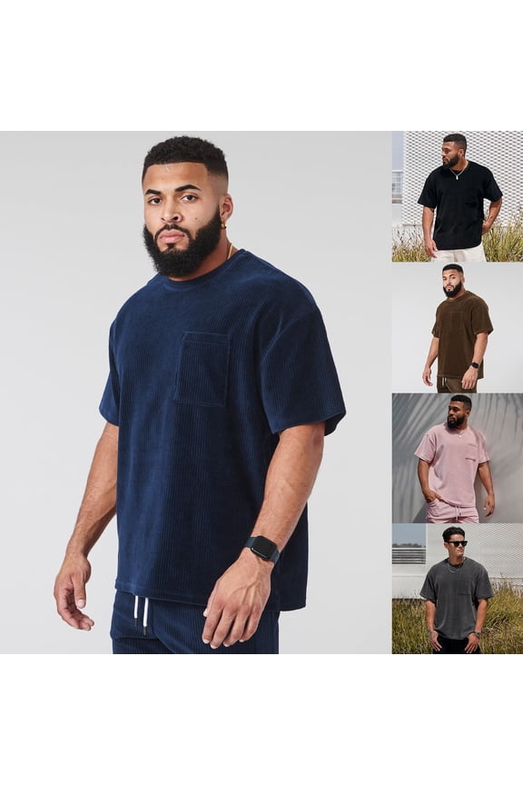 Mens T-Shirt for Golf Short Sleeve Pack Crewneck Gym Tee Shirt Lightweight Undershirt Cotton Tops Fashion Casual Plain Short Sleeve (Grey,M)