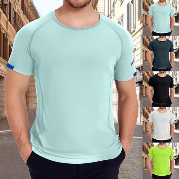 Mens T-Shirt for Golf Short Sleeve Pack Crewneck Gym Tee Shirt Loose Fit Undershirt Cotton Tops Summer Trendy Athletic Short Sleeve (White,XXXL)