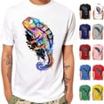 thumbnail image 1 of Mens T Shirt with Print Crewneck Short Sleeve Graphic Crew Neck Relaxed Fit T-Shirt,（White Size:S-4XL), 1 of 9