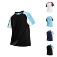 thumbnail image 1 of Mens T-Shirts 2026 Summer Color Block Crew Neck Short Sleeve Ice Silk Sport Top for Running Wear, 1 of 4