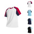 thumbnail image 1 of Mens T-Shirts 2026 Summer Color Block Crew Neck Short Sleeve Ice Silk Sport Top for Running Wear, 1 of 4