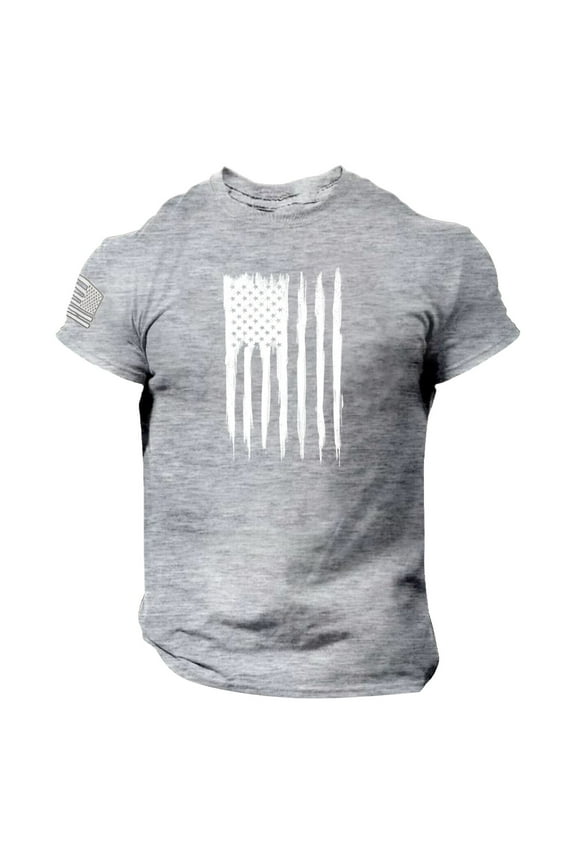 Mens T-Shirts 4Th of July Summer Us Flag Logo Casual Fitness 3D Printed Short Sleeved T Shirt Tee