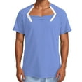 thumbnail image 1 of Mens T-Shirts,Adaptive Shirt Short Sleeve Front Open Side Snap Tee Post Surgery Clothing Comfortable Recovery Top For Patients,Shirts for Men,Blue,XL, 1 of 5