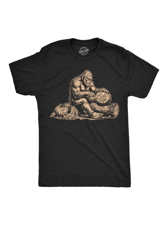 Mens T Shirts Bigfoot Pumpkin Sasquatch Halloween Tee For Men Graphic Tees