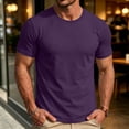 thumbnail image 1 of Mens T Shirts Casual Basic Short Sleeve Crewneck Tops Summer Gym Workout Athletic Lightweight Performance Tees Dark Purple L, 1 of 7