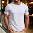 thumbnail image 1 of Mens T Shirts Casual Basic Short Sleeve Crewneck Tops Summer Gym Workout Athletic Lightweight Performance Tees White 3XL, 1 of 7