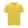thumbnail image 1 of Mens T-Shirts Casual Short-Sleeve Men's Tee Shirts Classic Solid Color Mens Shirts Crew Neck Gym Athletic Shirts Yellow XXXL, 1 of 4