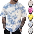 thumbnail image 1 of Mens T Shirts Casual Stylish Quarter Sleeve Big and Tall Summer Casual Tennis T Shirts Trendy Gradient Crew Neck Summer Outdoor Basic Basic Tee, 1 of 5