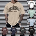 thumbnail image 1 of Mens T Shirts Casual Stylish Quarter Sleeve Big and Tall Summer Tennis Tshirts Loose Fit Printing Round Neck Casual Vacation Basic Basic Tee, 1 of 5