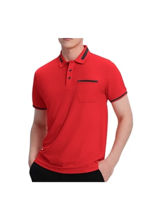 Mens T-Shirts Cotton,Men Shirt Slim Fit Short Sleeve Cotton Golf Shirt Solid Performance Casual T-Shirts