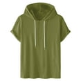 thumbnail image 1 of Mens T-Shirts Cotton,Short Sleeve Hoodies for Men Gym Workout Tshirt Lightweight Athletic Pullover Plus Size Hooded T Shirt Active Tops, 1 of 6