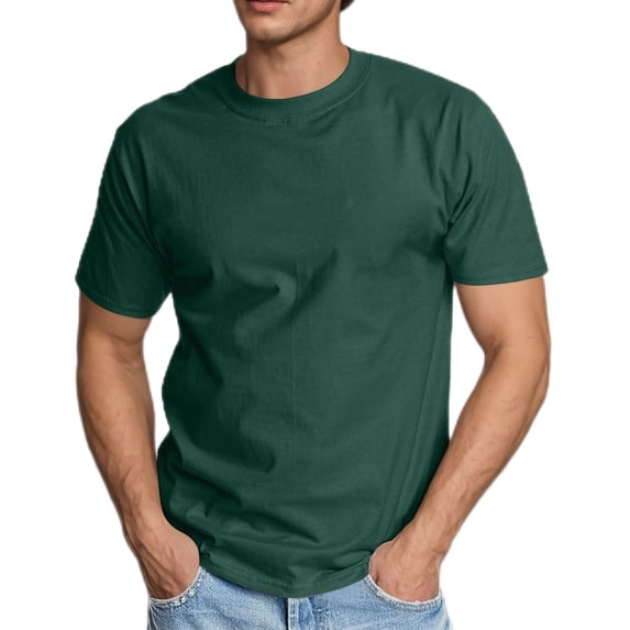 Mens T-Shirts Crew Neck Knit Shirt Short Sleeve Tee Shirts Fashion Casual Pullover Tops