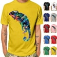 thumbnail image 1 of Mens T Shirts Crewneck Short Sleeve Graphic Crew Neck Relaxed Fit T-Shirt,（Yellow Size:S-4XL), 1 of 5