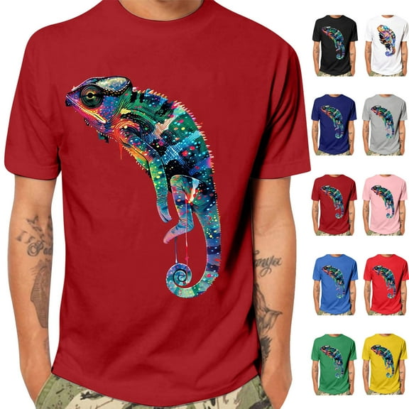 Mens T Shirts Crewneck Short Sleeve Graphic Crew Neck Relaxed Fit T-Shirt（Wine Size:S-4XL)