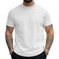 thumbnail image 1 of Mens T-Shirts Drying Sport Crewneck Short Sleeve Base Shirt Loose Fit Solid Color Basic Top, 1 of 4