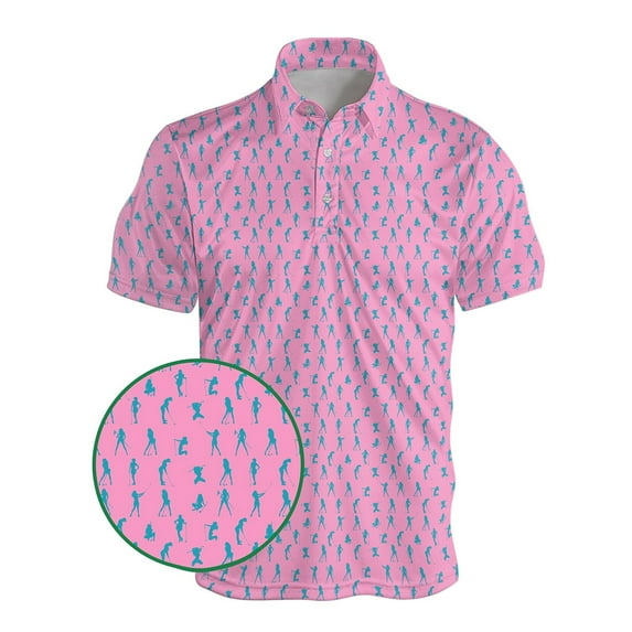 Mens T-Shirts Floral Printed Polo Shirts Wicking Tennis Short Sleeve Lapel Tops Tee Blouses