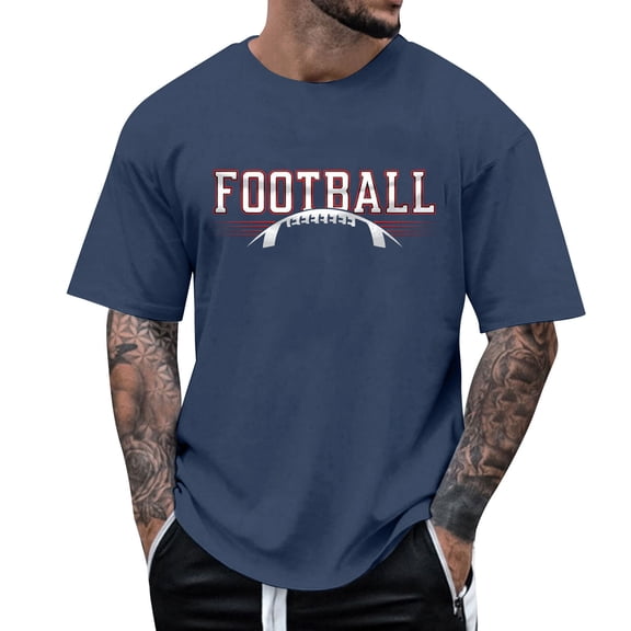 Mens T Shirts Football Printed Crew Neck Short Sleeved T Shirt Graphic Tees Comfort Dailywear Tee Shirt Tops