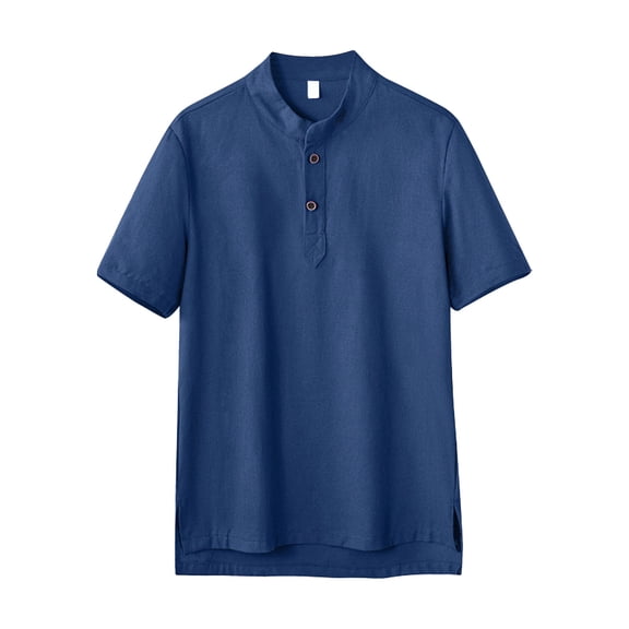 Mens T Shirts Golf Fashion Spring And Short Sleeved Stand Up Printed Breathable Tops Mens Graphic T-Shirts,Navy,XL