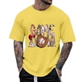 thumbnail image 1 of Mens T Shirts Golf Plus Size Game Day Baseball Fan Short Sleeve Solid Color Mens Summer Clothing,Yellow,5XL, 1 of 5