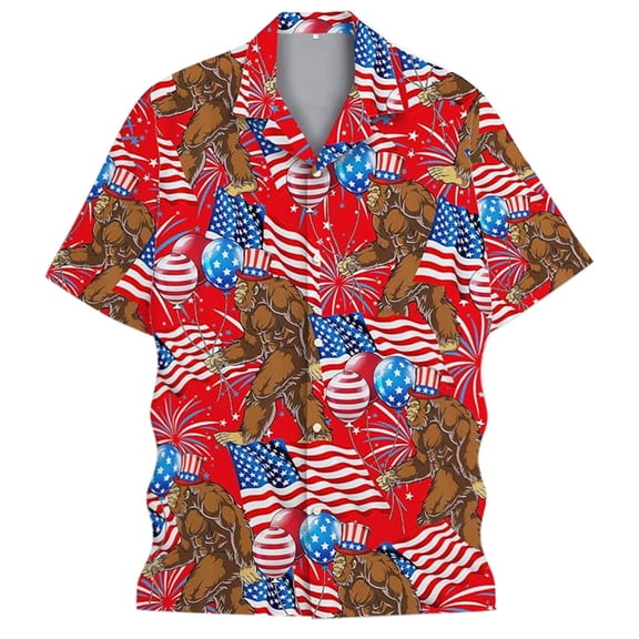 Mens T Shirts Golf Printed Long Sleeve Button Down Stylish Patterns Mens Graphic T-Shirts,Watermelon Red,4XL