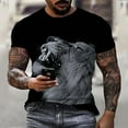 thumbnail image 1 of Mens T-Shirts Graphic Fashion Skull Print Tshirt Casual Short Sleeve Tee Tops Hipster Hip Hop T Shirts Cool Shirt Halloween Costume Black A M, 1 of 3