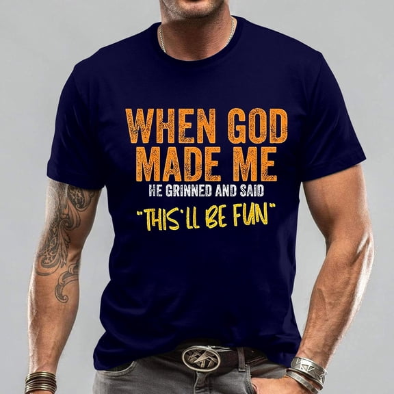 Mens T Shirts Graphic Letter Print Crew Neck Short Sleeve T Shirt Fashion Loose Casual T Shirt 2026 Spring Summer Fall Blouses Pullover Outfits Dark Blue L