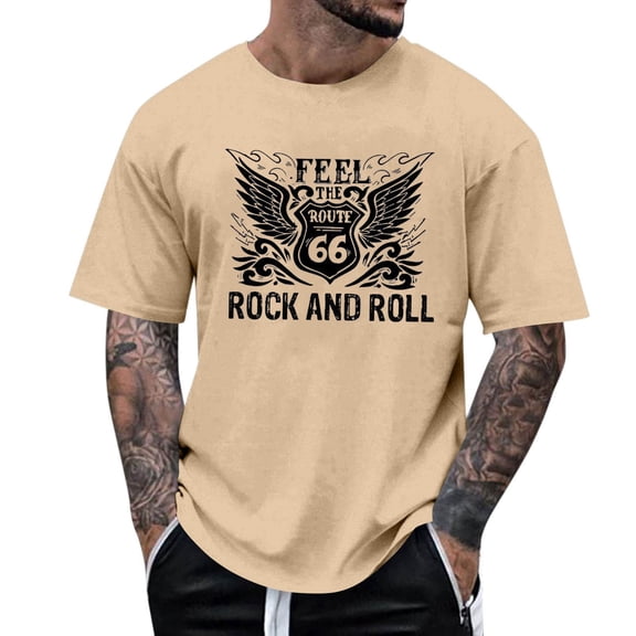 Mens T Shirts Graphic Letter Print Lightweight Comfortable Loose Crew Neck Casual Soft Top Shirt Spring Summer Fall Basic Work Tee Vacation Clothes Beige XL