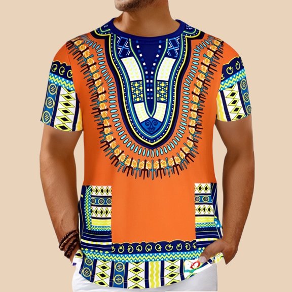 Mens T Shirts Graphic Pattern Print Casual Loose Crew Neck Short Sleeve T Shirt Comfortable Spring Summer Fall Basic Work Tee Vacation Clothes Orange XXL