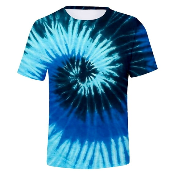 Mens T-Shirts Graphic Tees Summer Tie Dye Digital Print Short Sleeve Crew Neck Slim Fit Casual Daily Home Breathable Tshirt