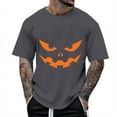 thumbnail image 1 of Mens T Shirts Halloween Classic Funny Pumpkin Face Printed Short Sleeve Crew Neck Tees Party Casual Fall Season Loose Fit Comfortable Mens Shirts Dark Gray M, 1 of 4