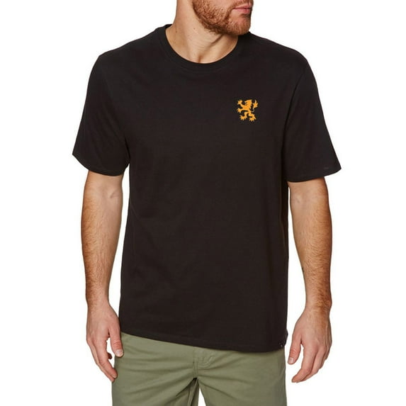 Mens T-Shirts Heraldic Lion Embroidered Short Sleeve Classic Basic T Shirt for Men
