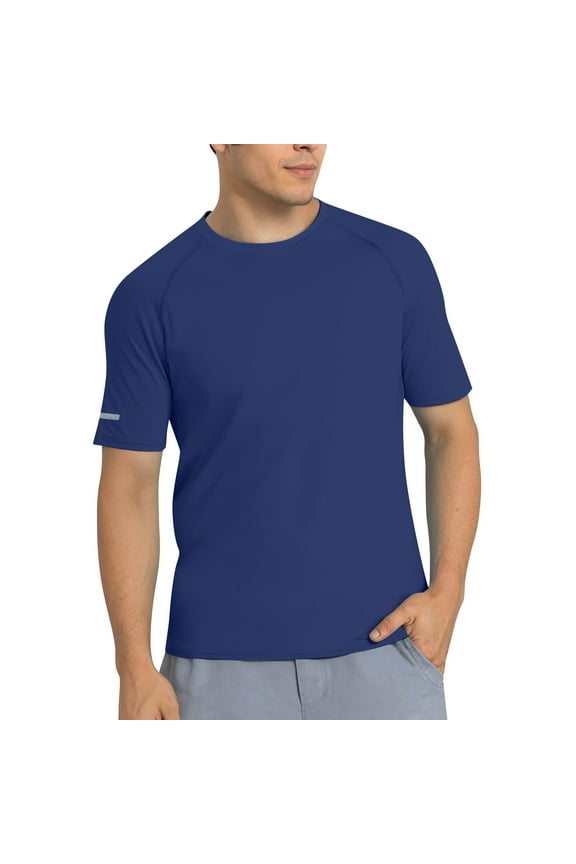Mens T Shirts High Performance Short Sleeve Sports Running Gym Workouts Solid Color Top