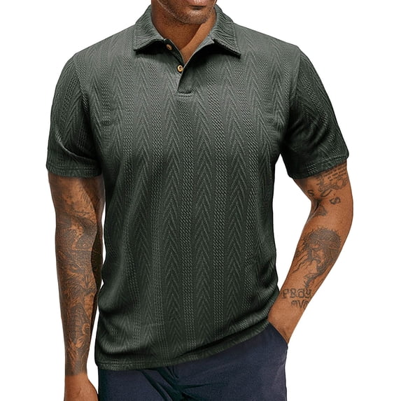 Mens T Shirts Lapel Short Sleeved Casual T Shirts