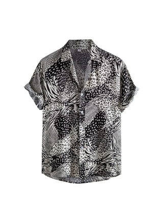 Mens Leopard Shirt Short Sleeve