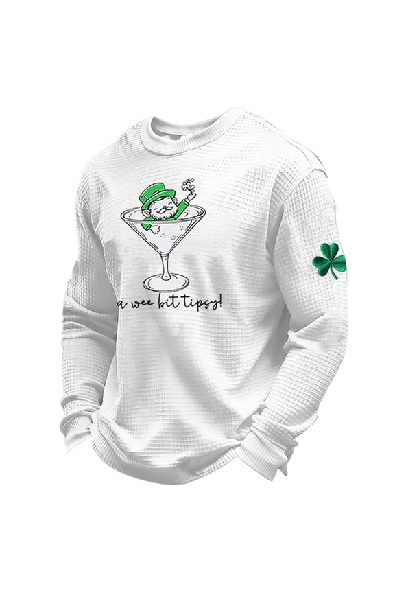 Mens T Shirts Long Sleeve Comfort Patriotic Print Everyday Beach Vacation Clothes for Men,White,3XL