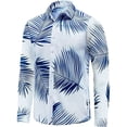 thumbnail image 1 of Mens T-Shirts Long Sleeved 3D Digital Printed Button Lapel Beach Shirt Men's Floral Blouses, 1 of 2