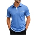 thumbnail image 1 of Mens T-Shirts,Men's Short Sleeve Shirts Casual Summer Classic Collared Golf Shirt with Pocket, 1 of 7