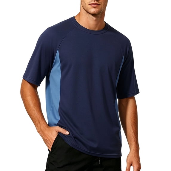 Mens T-Shirts Moisture-Wicking Quick Dry Crew Neck Short Sleeve Athletic Sports Tee Fathers Day Gift M-5XL