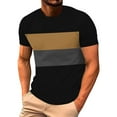 thumbnail image 1 of Mens T-Shirts Pack No Pockets Graphic Funny Stylish Men T Shirts Short Sleeve Top Pure Color O Neck Splicing Design Casual Wear for Everyday Fashion, 1 of 4