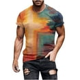thumbnail image 1 of Mens T Shirts Plus Size Pack Men's Street Trendy Casual Cross Print Crew Neck Short Sleeve Shirts for Men Fashion Summer Tops Clearance on Sales(White,5XL), 1 of 5