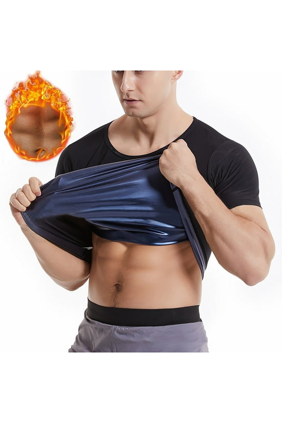 Mens T-Shirts Sauna For Short Sleeve Sauna Suit For Sweat Body Shaper Sauna Vest For Gym Exercise Sauna Top Outwear