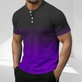 thumbnail image 1 of Mens T Shirts Short Sleeve Button Crewneck Going-Out Tees Tops Casual Pullover Gradient Printed Breathable Basic Athletic Workout Tshirts Shirt, 1 of 6
