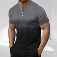 thumbnail image 1 of Mens T Shirts Short Sleeve Button Crewneck Going-Out Tees Tops Casual Pullover Gradient Printed Breathable Basic Athletic Workout Tshirts Shirt, 1 of 6
