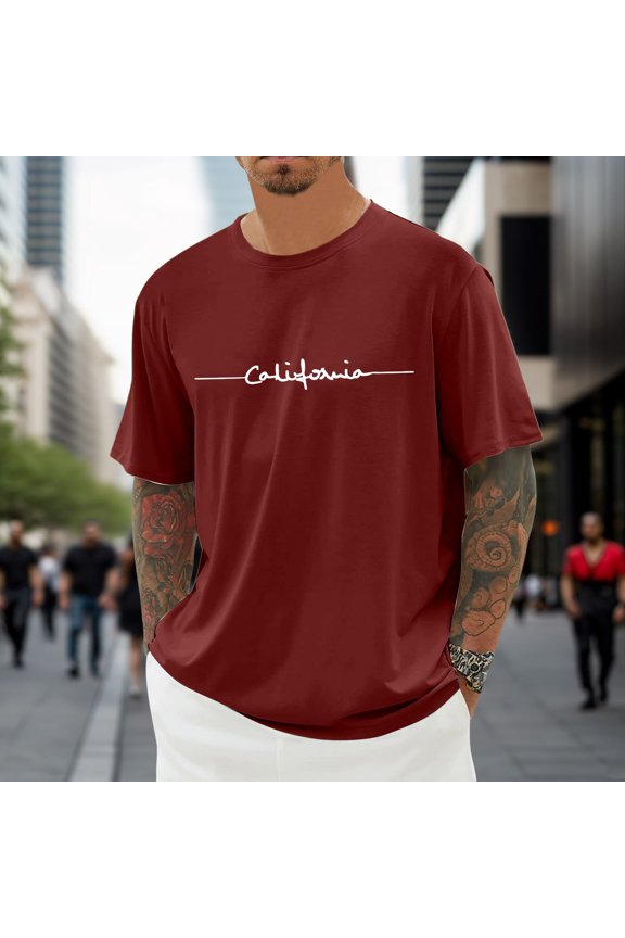Mens T-Shirts Short Sleeve Lightweight Cooling Casual Crew Neck Basic Tee Shirts L2