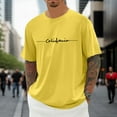 thumbnail image 1 of Mens T-Shirts Short Sleeve Lightweight Cooling Casual Crew Neck Basic Tee Shirts Yellow L3, 1 of 4