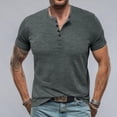 thumbnail image 1 of Mens T-Shirts Short Sleeve,Men's Henley Shirts Summer Short Sleeve Regular Fit Tops Solid Color Vintage Casual Button Neck T-Shirts for Men 2026, 1 of 6